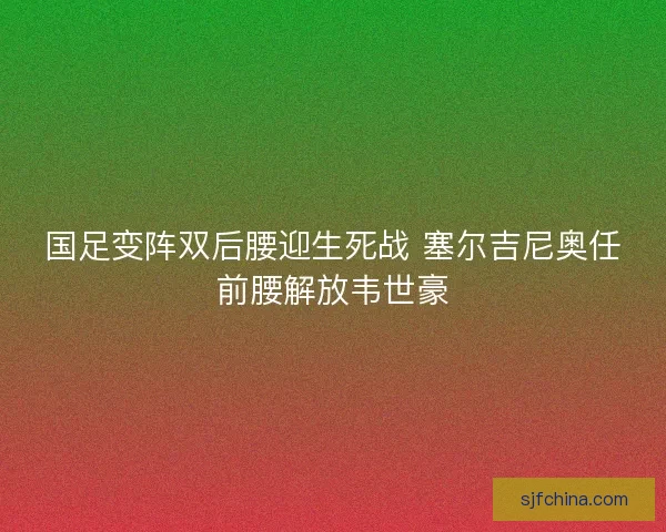 国足变阵双后腰迎生死战 塞尔吉尼奥任前腰解放韦世豪
